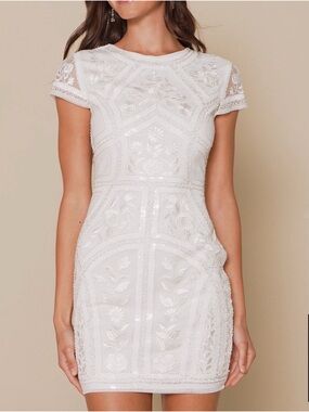 White sequin short dress